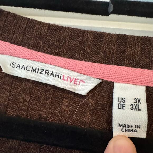Issac mizrahi live brown knit long cardigan - Picture 5 of 5